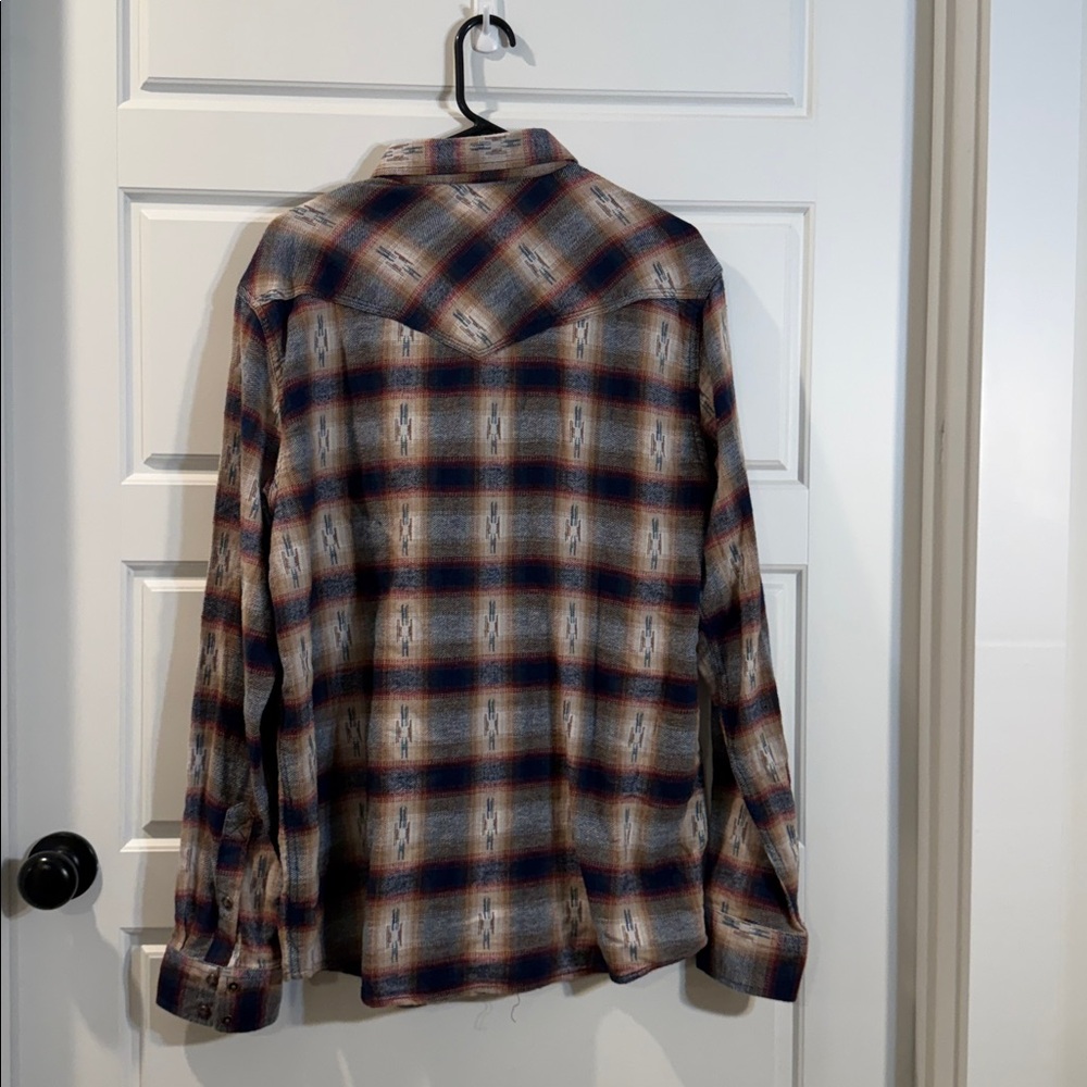 MOONSHINE SPIRIT MEN'S SUNBURST PLAID PRINT LONG SLEEVE BUTTON-DOWN FLANNEL LG - Picture 9 of 9